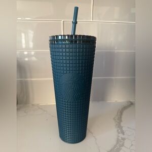 Starbucks Dark Teal Textured Tumbler with Straw